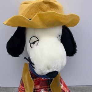 Vintage Peanuts Snoopy’s Brother Spike Plaid Dog Plush Toy with Outfit